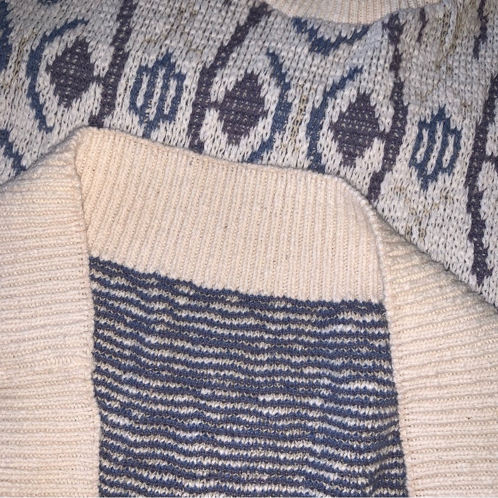 v i n t a g e :: Heavy Oversized Abstract Grandpa Knit Sweater - Picture 7 of 14